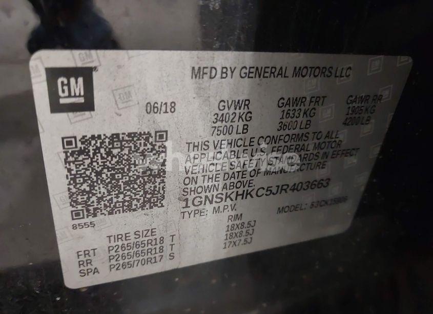 Photo 9 of 2018 Chevrolet Suburban LT (VIN 1GNSKHKC5JR403663)