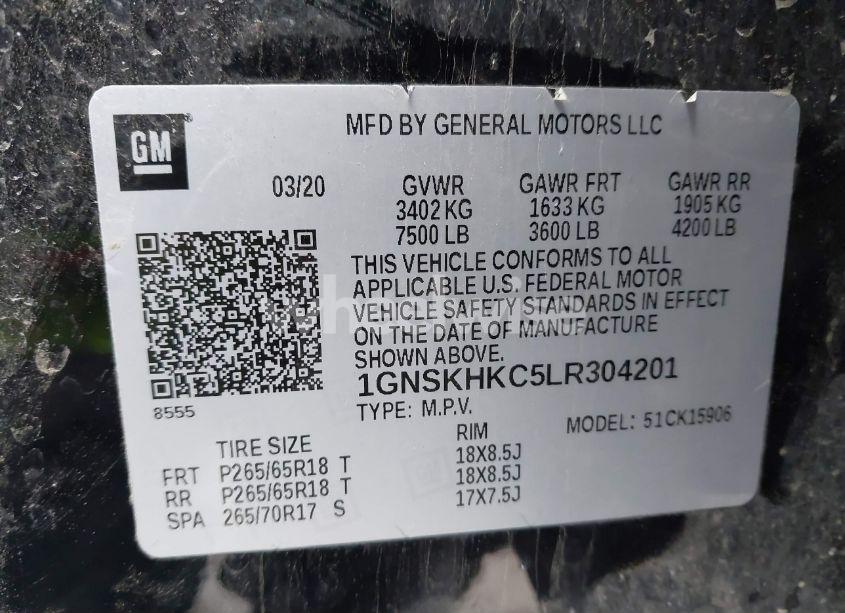 Photo 9 of 2020 Chevrolet Suburban 4WD LT (VIN 1GNSKHKC5LR304201)