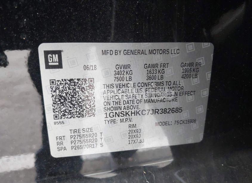 Photo 9 of 2018 Chevrolet Suburban LT (VIN 1GNSKHKC7JR382685)