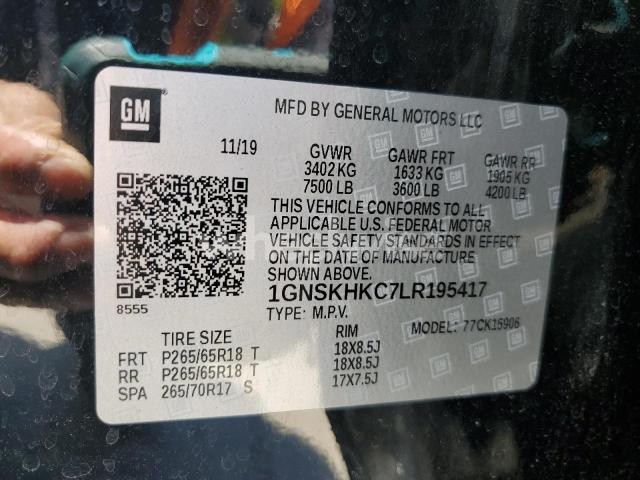 Photo 11 of 2020 CHEVROLET SUBURBAN K1500 LT (VIN 1GNSKHKC7LR195417)