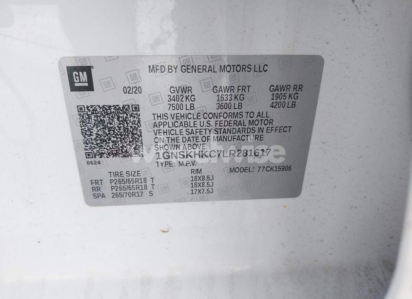 Photo 9 of 2020 Chevrolet Suburban 4WD LT (VIN 1GNSKHKC7LR281617)