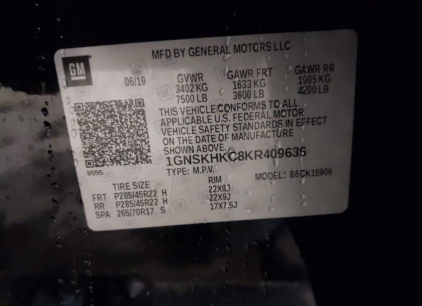 Photo 9 of 2019 Chevrolet Suburban LT (VIN 1GNSKHKC8KR409636)