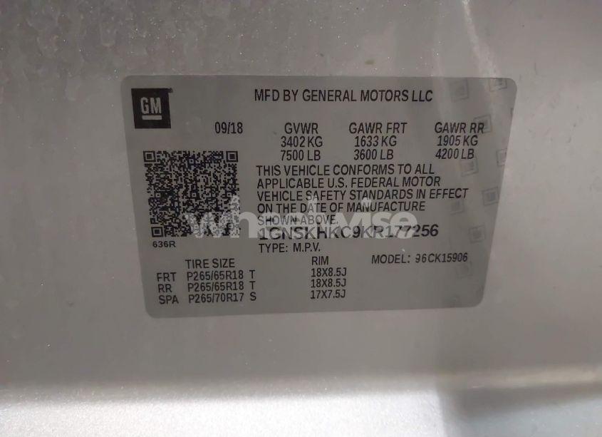 Photo 9 of 2019 Chevrolet Suburban LT (VIN 1GNSKHKC9KR177256)