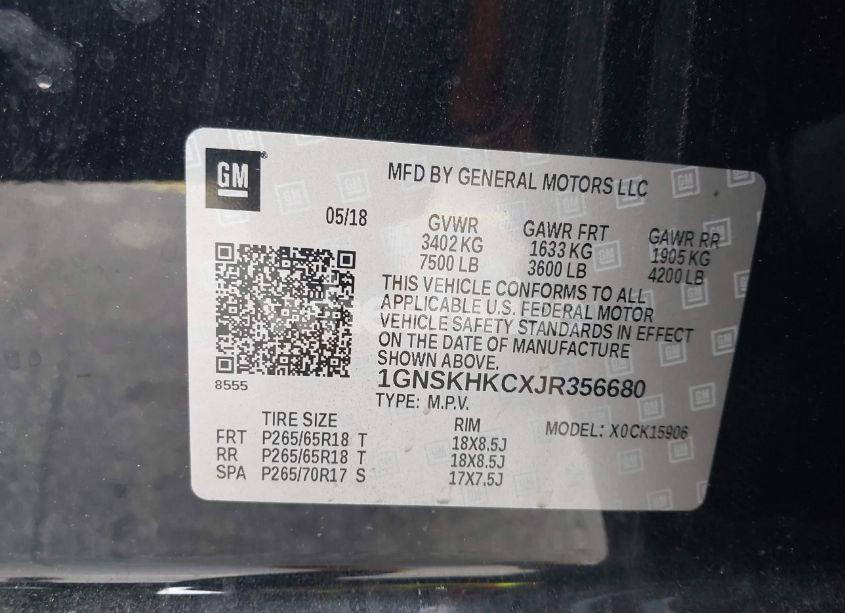 Photo 9 of 2018 Chevrolet Suburban LT (VIN 1GNSKHKCXJR356680)