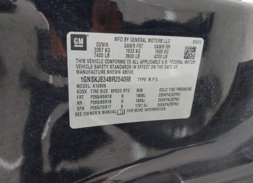 Photo 9 of 2011 Chevrolet Suburban 1500 LT1 (VIN 1GNSKJE34BR254098)