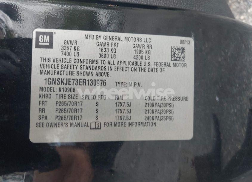 Photo 9 of 2014 Chevrolet Suburban 1500 LT (VIN 1GNSKJE73ER130976)