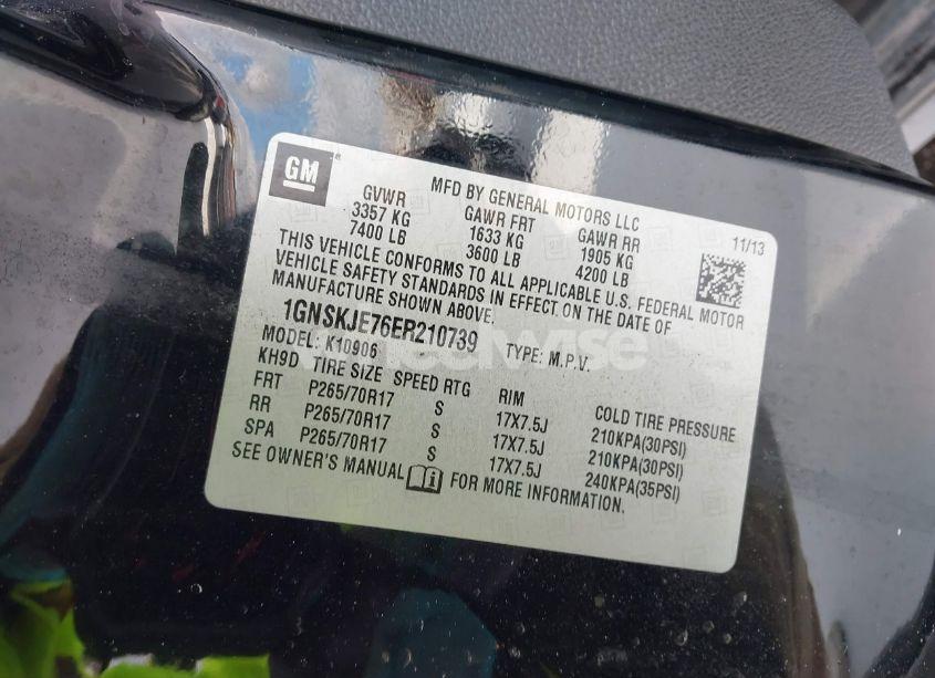 Photo 9 of 2014 Chevrolet Suburban 1500 LT (VIN 1GNSKJE76ER210739)