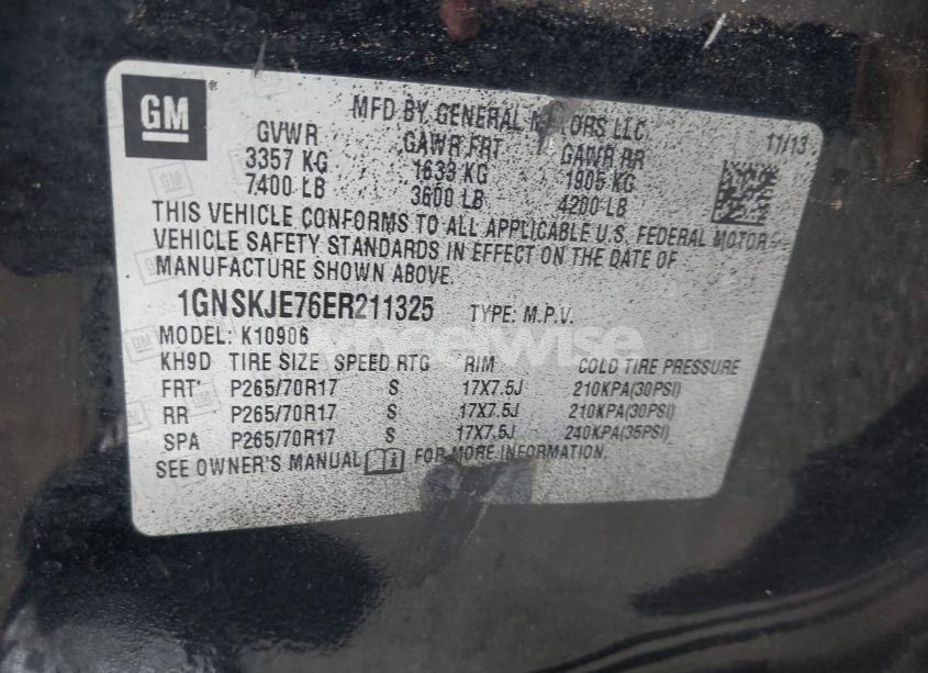 Photo 9 of 2014 Chevrolet Suburban 1500 LT (VIN 1GNSKJE76ER211325)