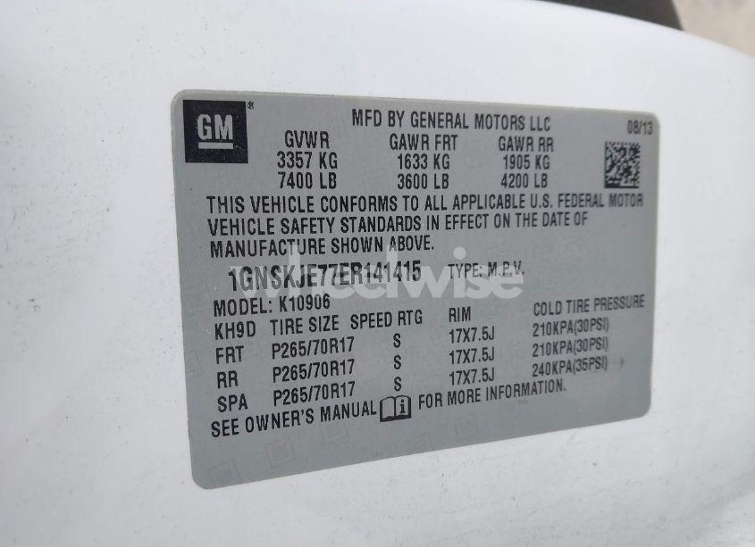 Photo 9 of 2014 Chevrolet Suburban 1500 LT (VIN 1GNSKJE77ER141415)