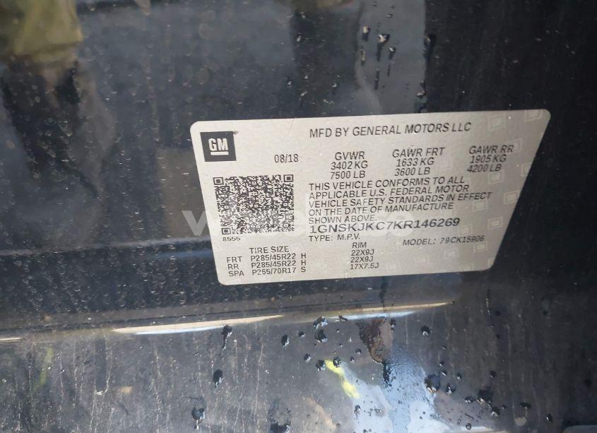 Photo 9 of 2019 Chevrolet Suburban PREMIER (VIN 1GNSKJKC7KR146269)