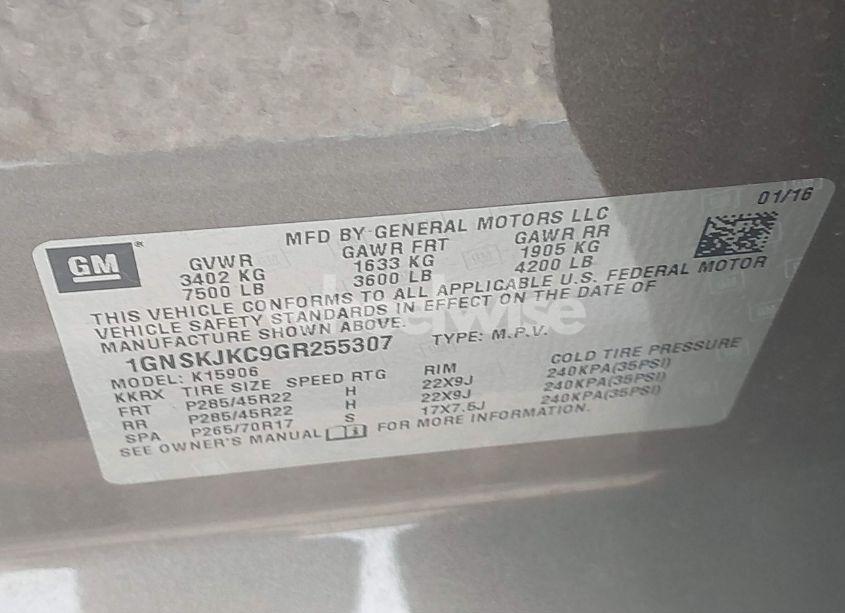 Photo 8 of 2016 Chevrolet Suburban LTZ (VIN 1GNSKJKC9GR255307)