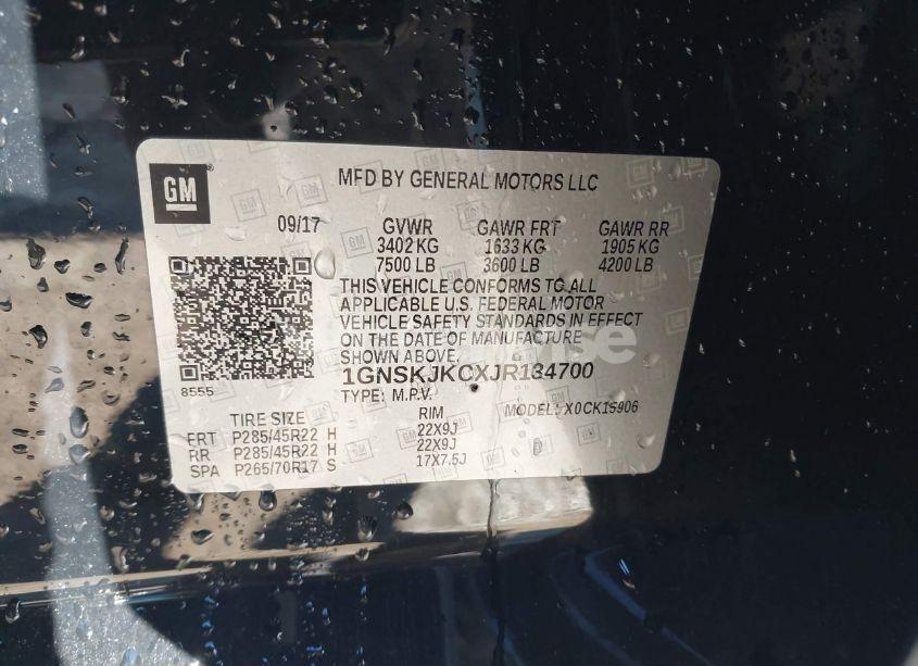 Photo 9 of 2018 Chevrolet Suburban PREMIER (VIN 1GNSKJKCXJR134700)