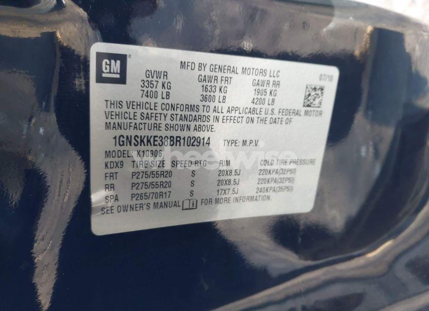 Photo 9 of 2011 Chevrolet Suburban 1500 LTZ (VIN 1GNSKKE38BR102914)