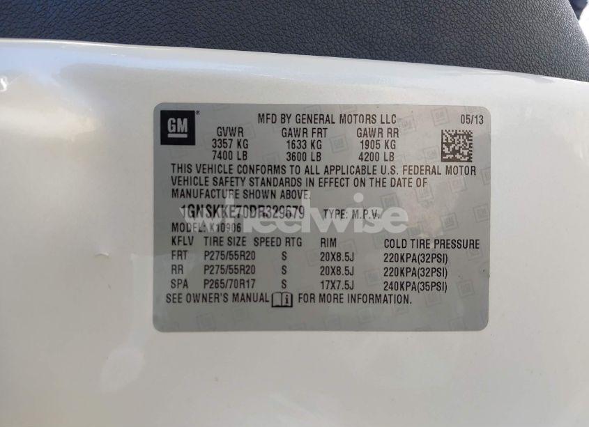 Photo 9 of 2013 Chevrolet Suburban 1500 LTZ (VIN 1GNSKKE70DR329679)