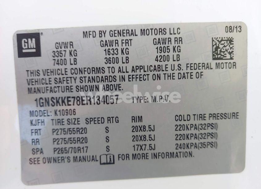 Photo 9 of 2014 Chevrolet Suburban 1500 LTZ (VIN 1GNSKKE78ER134057)