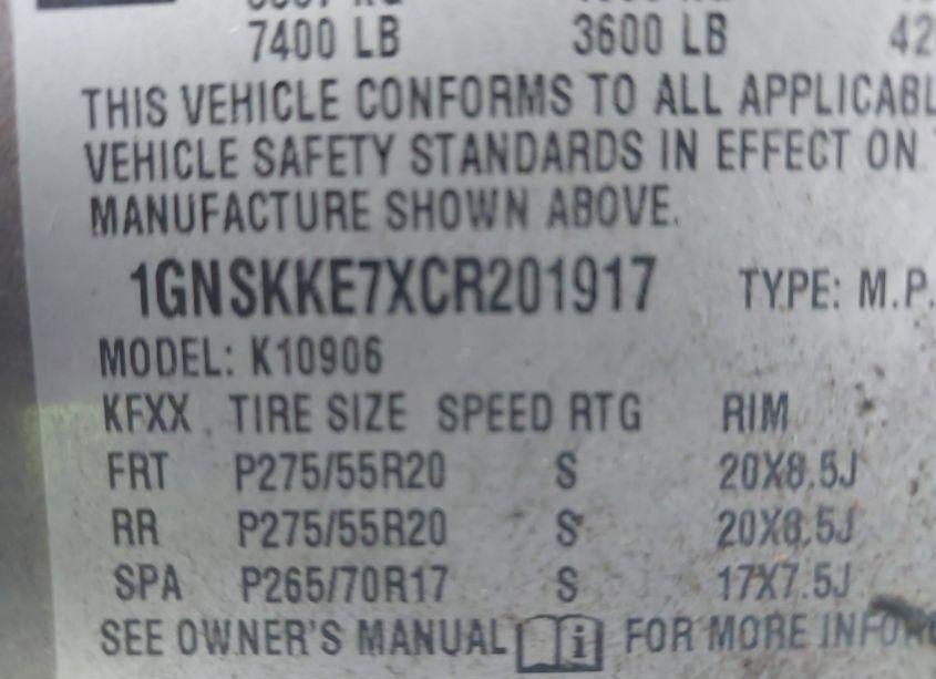 Photo 9 of 2012 Chevrolet Suburban 1500 LTZ (VIN 1GNSKKE7XCR201917)