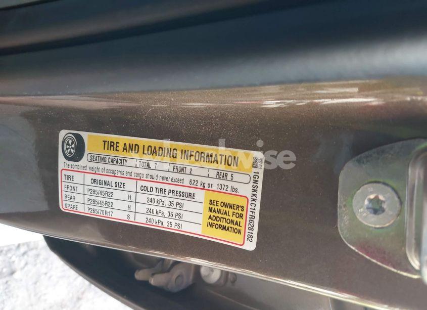 Photo 9 of 2015 Chevrolet Suburban 1500 LTZ (VIN 1GNSKKKC1FR628182)