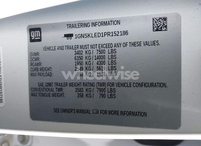 Photo 9 of 2023 Chevrolet Tahoe 4WD COMMERCIAL FLEET (VIN 1GNSKLED1PR152186)