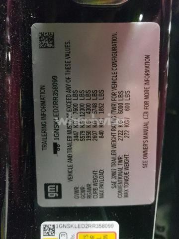 Photo 6 of 2024 CHEVROLET TAHOE K1500 (VIN 1GNSKLED2RR358099)