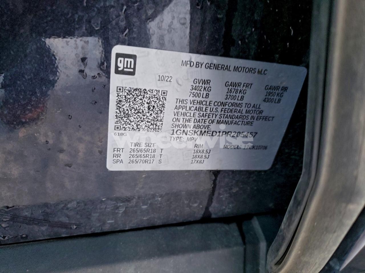 Photo 13 of 2023 CHEVROLET TAHOE K1500 LS (VIN 1GNSKMED1PR205457)