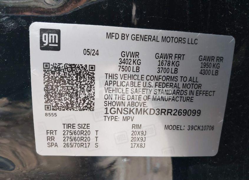 Photo 9 of 2024 Chevrolet Tahoe 4WD LS (VIN 1GNSKMKD3RR269099)