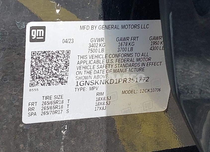 Photo 9 of 2023 Chevrolet Tahoe 4WD LT (VIN 1GNSKNKD1PR351772)