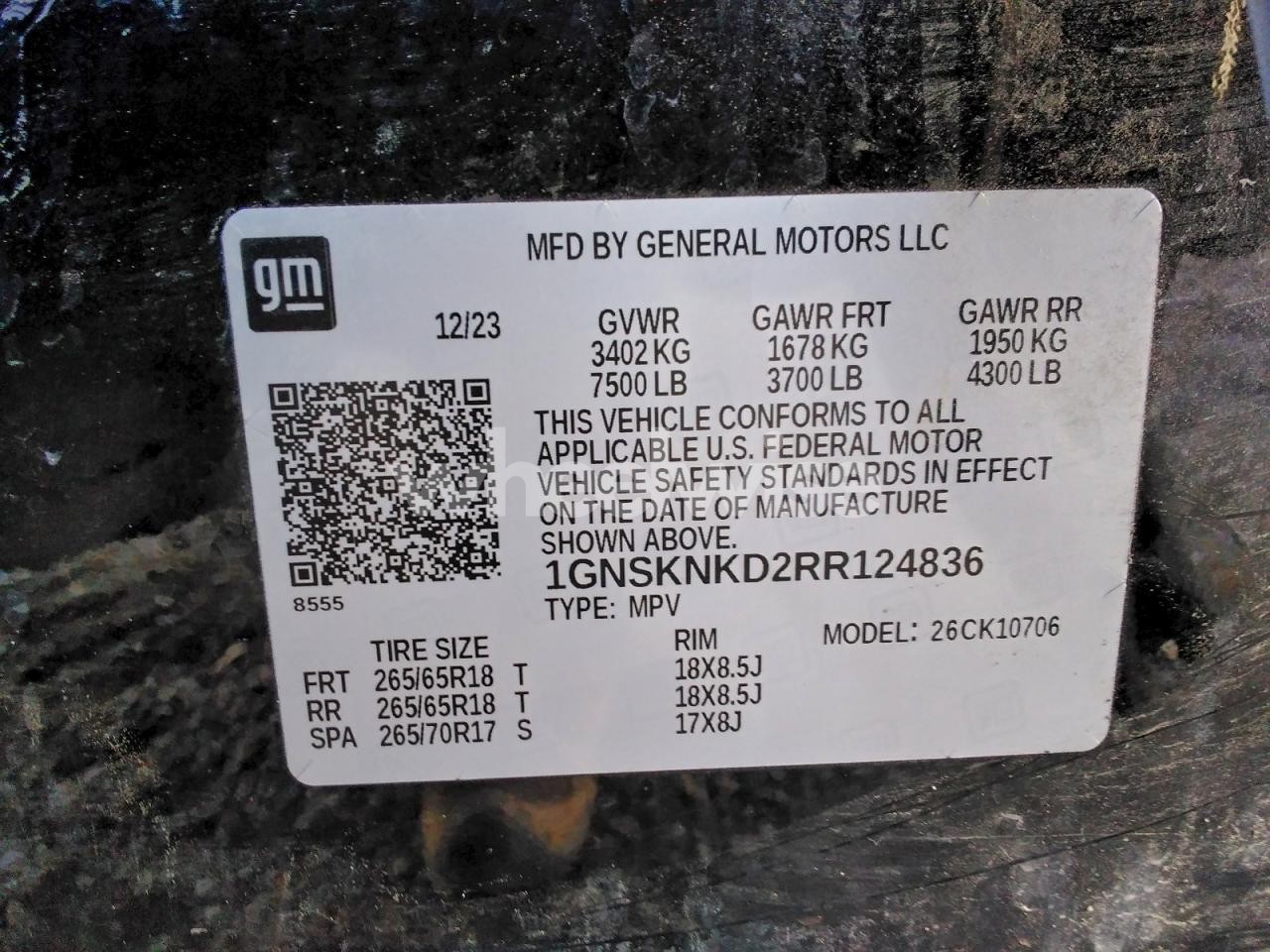 Photo 14 of 2024 CHEVROLET TAHOE K1500 LT (VIN 1GNSKNKD2RR124836)