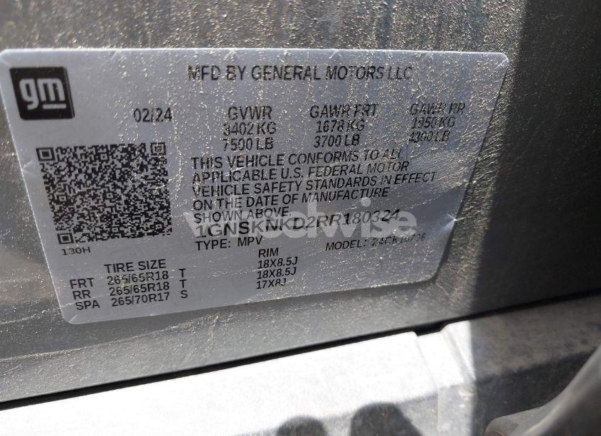 Photo 9 of 2024 Chevrolet Tahoe 4WD LT (VIN 1GNSKNKD2RR180324)