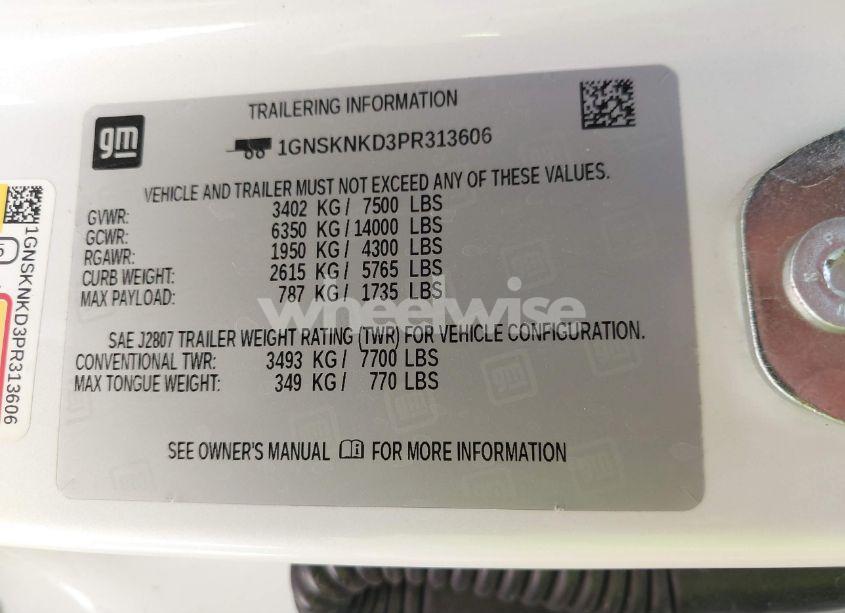 Photo 9 of 2023 Chevrolet Tahoe 4WD LT (VIN 1GNSKNKD3PR313606)