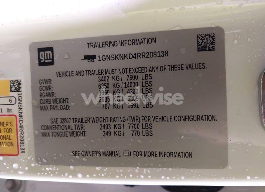 Photo 9 of 2024 Chevrolet Tahoe 4WD LT (VIN 1GNSKNKD4RR208138)