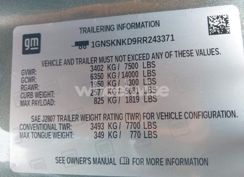 Photo 9 of 2024 Chevrolet Tahoe 4WD LT (VIN 1GNSKNKD9RR243371)