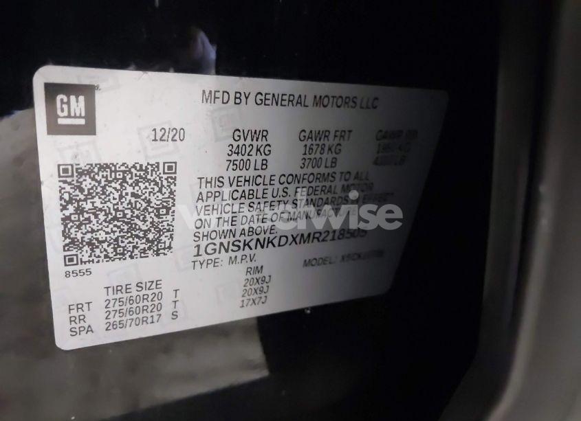 Photo 9 of 2021 Chevrolet Tahoe 4WD LT (VIN 1GNSKNKDXMR218505)