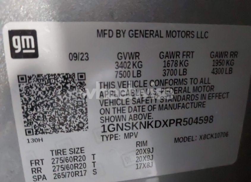 Photo 9 of 2023 Chevrolet Tahoe 4WD LT (VIN 1GNSKNKDXPR504598)