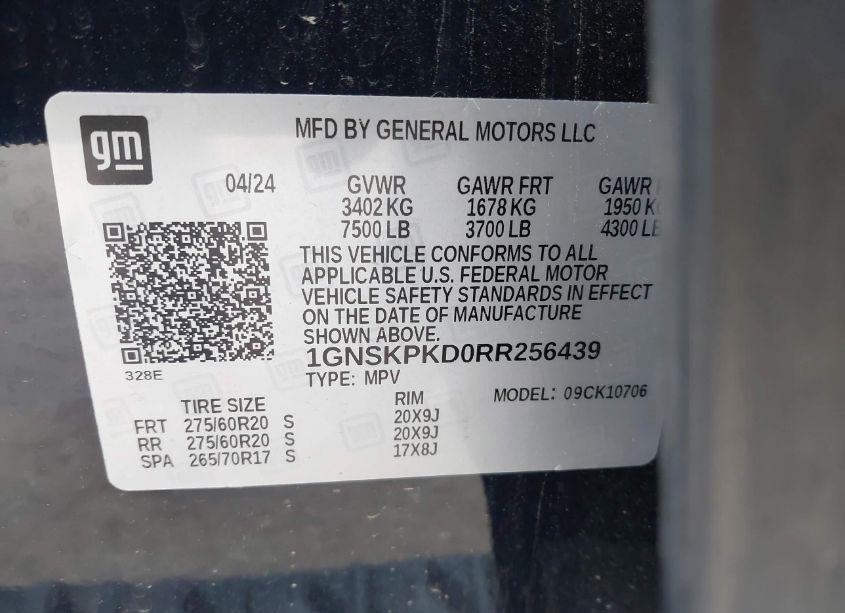 Photo 9 of 2024 Chevrolet Tahoe 4WD Z71 (VIN 1GNSKPKD0RR256439)