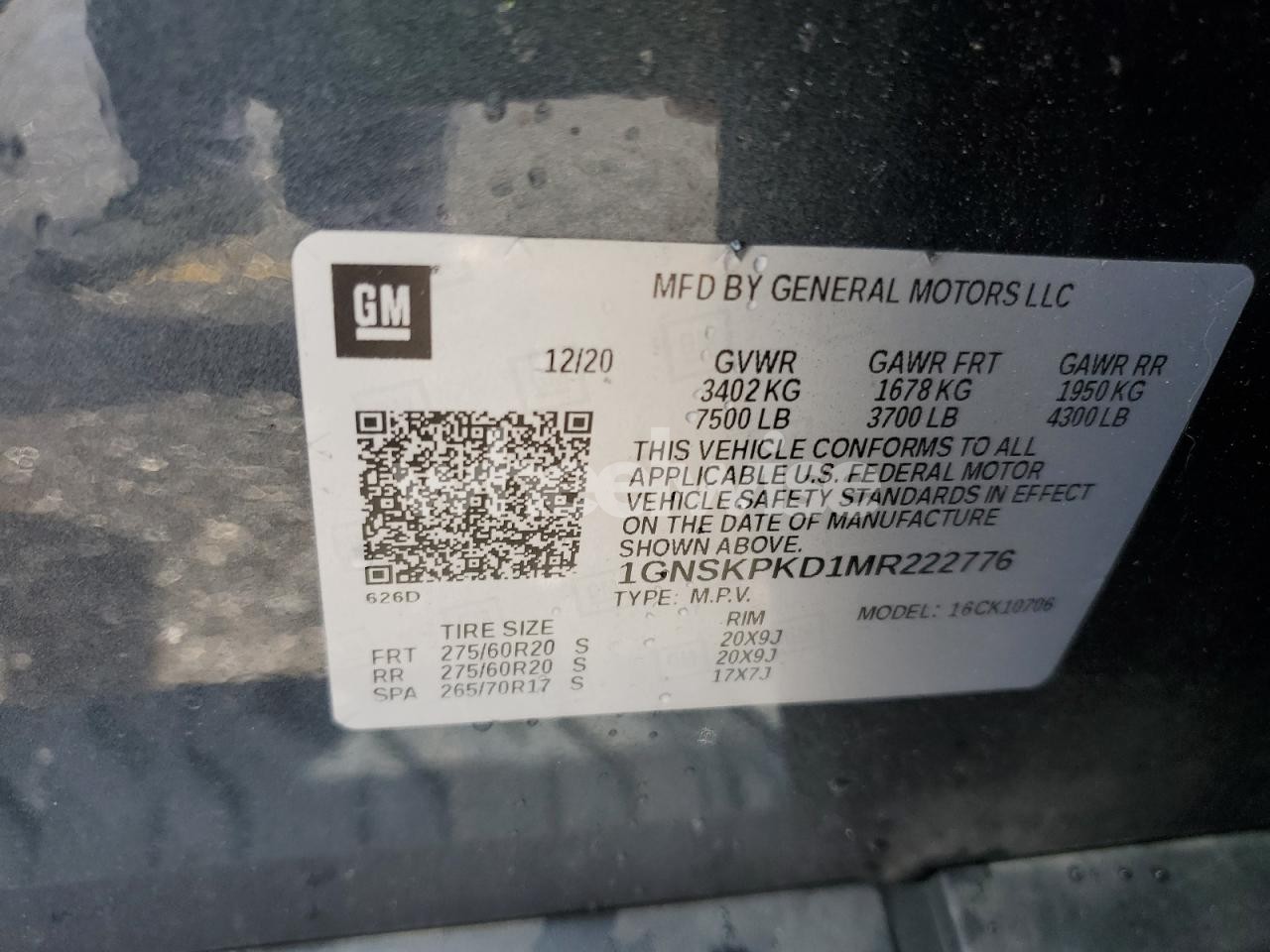 Photo 13 of 2021 CHEVROLET TAHOE K1500 Z71 (VIN 1GNSKPKD1MR222776)