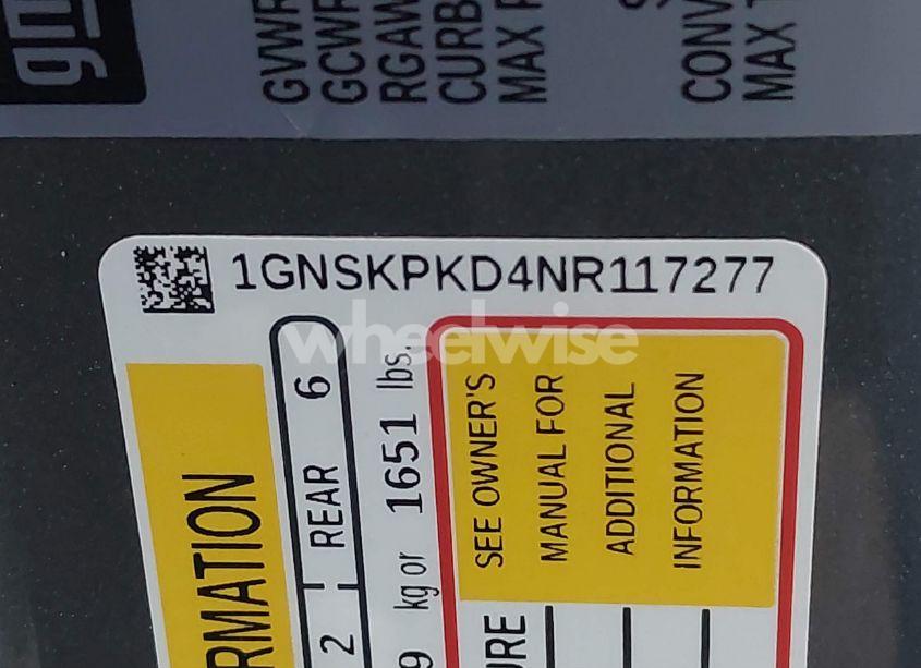 Photo 9 of 2022 Chevrolet Tahoe 4WD Z71 (VIN 1GNSKPKD4NR117277)