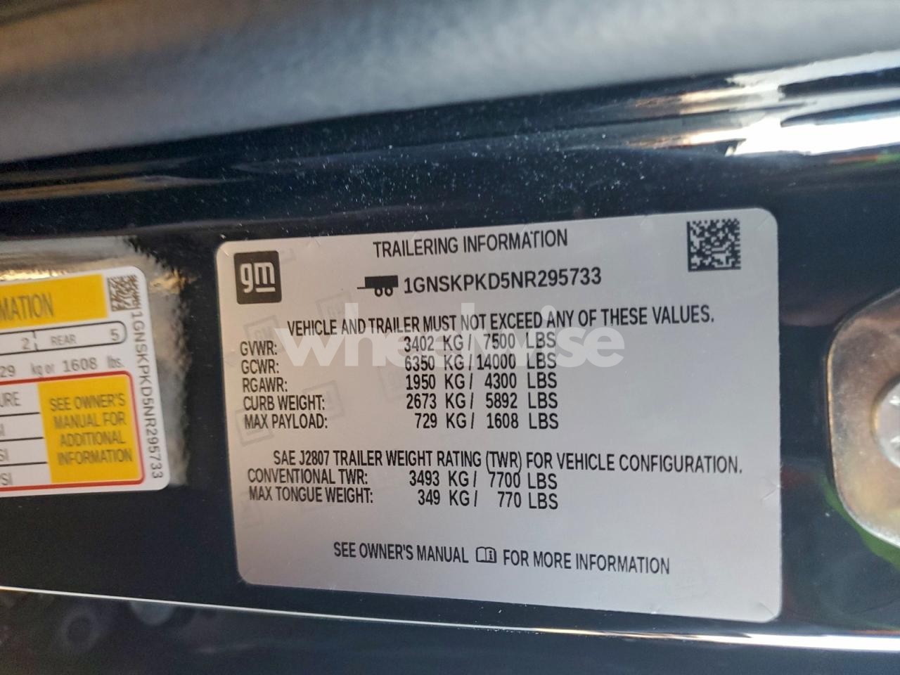 Photo 14 of 2022 CHEVROLET TAHOE K1500 Z71 (VIN 1GNSKPKD5NR295733)