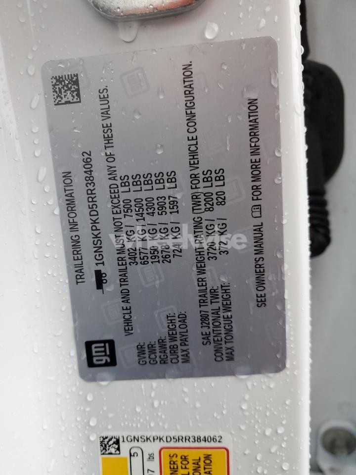 Photo 13 of 2024 CHEVROLET TAHOE K1500 Z71 (VIN 1GNSKPKD5RR384062)