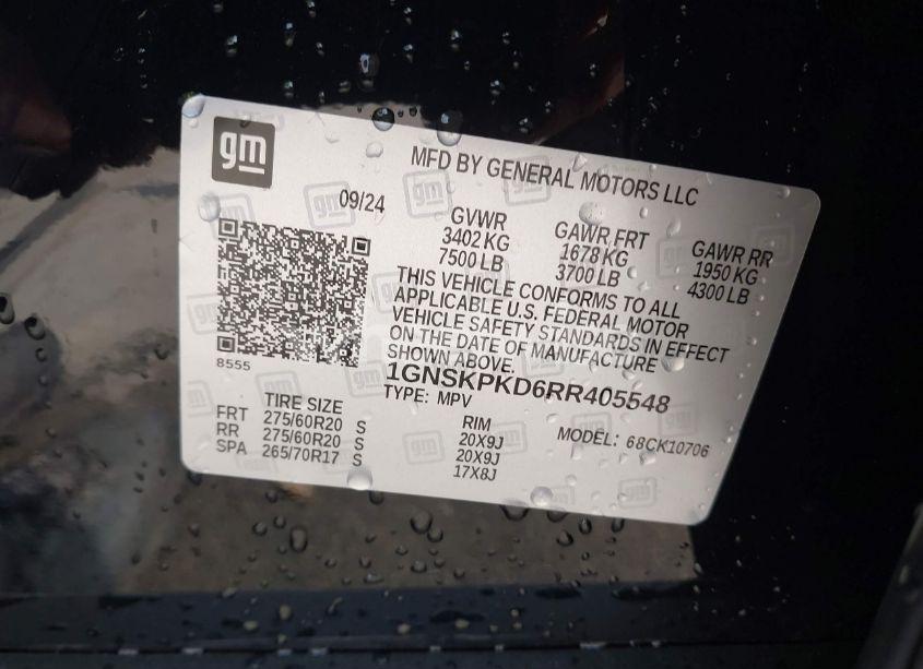 Photo 9 of 2024 Chevrolet Tahoe 4WD Z71 (VIN 1GNSKPKD6RR405548)