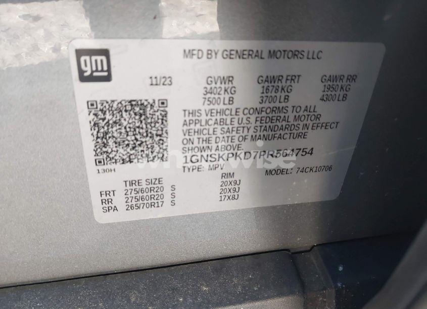 Photo 9 of 2023 Chevrolet Tahoe 4WD Z71 (VIN 1GNSKPKD7PR564754)