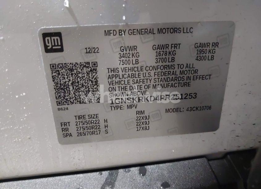 Photo 9 of 2023 Chevrolet Tahoe 4WD RST (VIN 1GNSKRKD4PR251253)