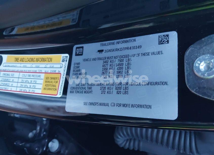 Photo 9 of 2023 Chevrolet Tahoe 4WD RST (VIN 1GNSKRKD7PR400349)