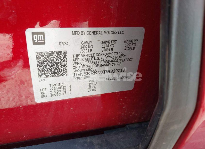 Photo 9 of 2024 Chevrolet Tahoe 4WD RST (VIN 1GNSKRKDXRR339713)