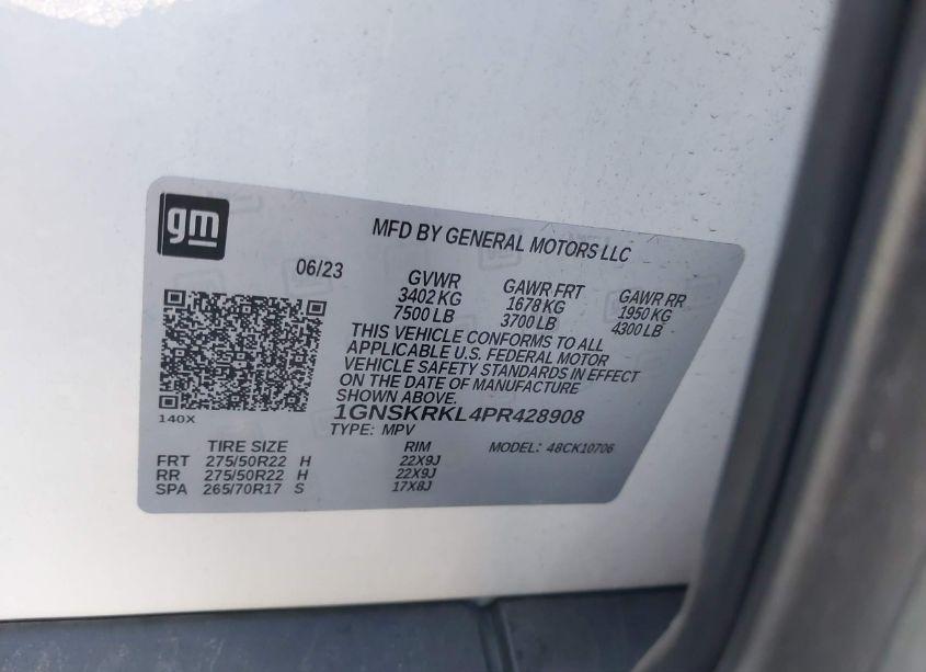 Photo 9 of 2023 Chevrolet Tahoe 4WD RST (VIN 1GNSKRKL4PR428908)