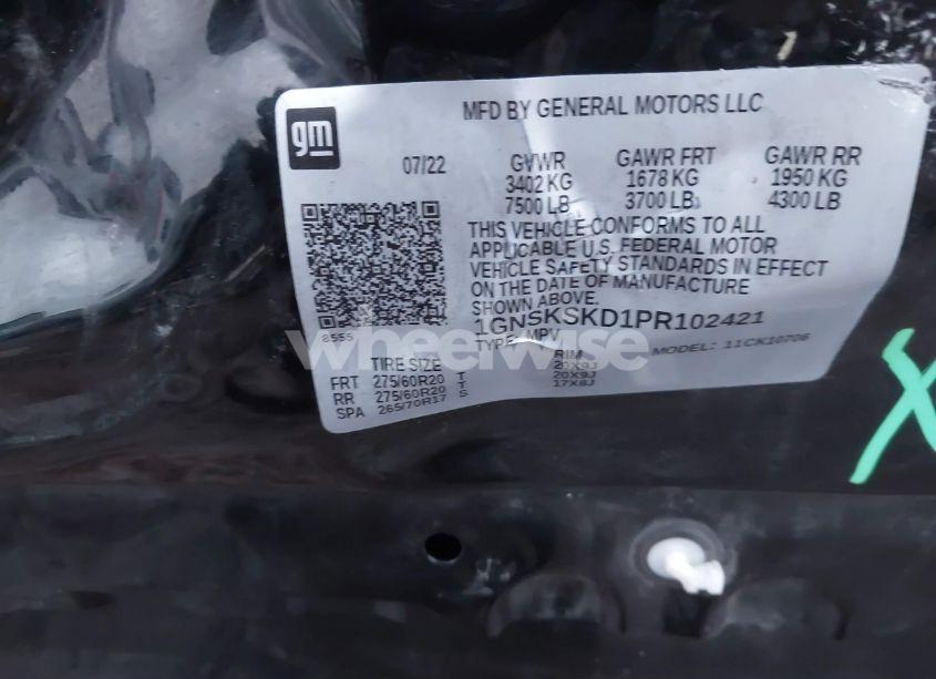 Photo 9 of 2023 Chevrolet Tahoe 4WD PREMIER (VIN 1GNSKSKD1PR102421)