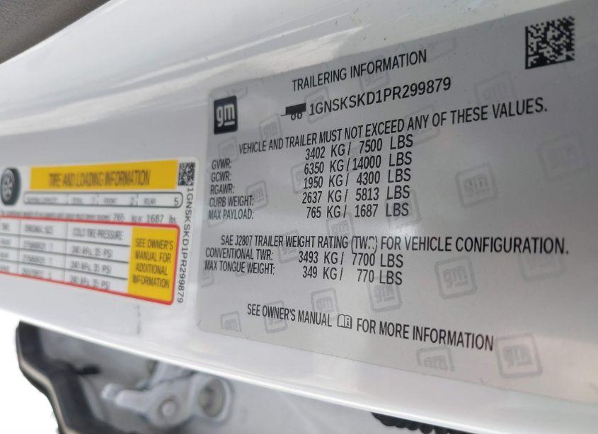 Photo 9 of 2023 Chevrolet Tahoe 4WD PREMIER (VIN 1GNSKSKD1PR299879)