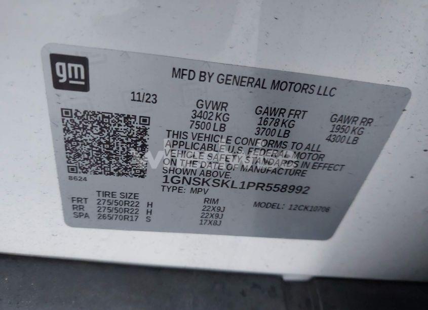 Photo 9 of 2023 Chevrolet Tahoe 4WD PREMIER (VIN 1GNSKSKL1PR558992)