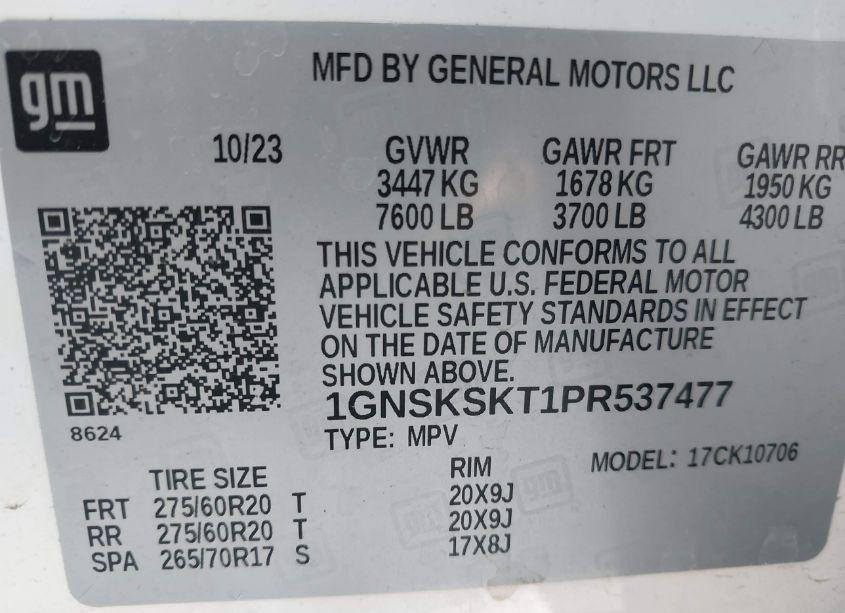 Photo 9 of 2023 Chevrolet Tahoe 4WD PREMIER (VIN 1GNSKSKT1PR537477)