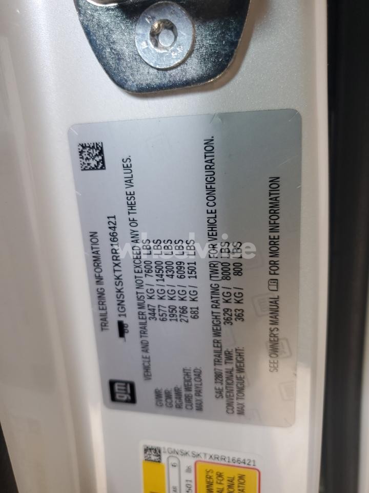 Photo 13 of 2024 CHEVROLET TAHOE K1500 PREMIER (VIN 1GNSKSKTXRR166421)