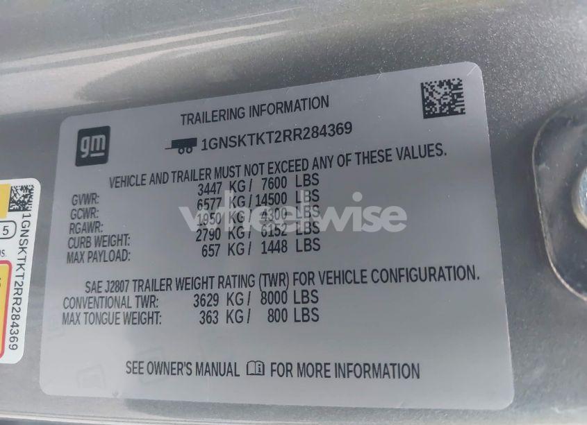 Photo 9 of 2024 Chevrolet Tahoe 4WD HIGH COUNTRY (VIN 1GNSKTKT2RR284369)